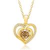 PAKORIO Collana doppio cuore moissanite placcata oro 14K, 0,5ct/1ct VVS1, ipoallergenica, catena regolabile, anti-ossidazione, regalo donna