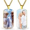 AAQ collana con foto personalizzata - Collana personalizzata con foto e testo per uomo e donna, Regalo donna uomo personalizzato per compleanno e Natale (Stampa UV - Oro - Foto su entrambi i lati)