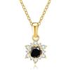 PAKORIO Collana fiocco di neve moissanite elegante e delicata donna, 0,5ct VVS1, Minimalista placcata oro 14K, Ipoallergenica, Catena 40-45cm, Anti-ossidazione(Nero)