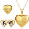 AAQ Collana con foto personalizzata per donna - collana apribile a cuore con nome e testo personalizzati, regalo per mamma e nonna per e Festa della Mamma (Oro)