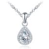 MICSAVI Collana con Zircon da Donna in Argento 925, Ciondolo Pietra a Taglio rotondi/a forma di cuore/a forma di fiore/ovali/a goccia/quadrati con Catena 45cm