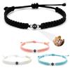 AAQ Bracciale con foto personalizzata - bracciale con proiezione e immagine incorporata, personalizzato unisex, regalo donna/mamma/moglie personalizzato (Catena a intreccio largo)