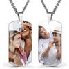 AAQ collana con foto personalizzata - Collana personalizzata con foto e testo per uomo e donna, Regalo donna uomo personalizzato per compleanno e Natale (Stampa UV - Argento - Foto su entrambi i lati)