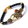 Wonder Care Rudraksha Shiv Om Trishul Damroo Kada per uomo, bracciale Lord Shiva Bahubali per uomo, ragazzo | Ottone religioso Kada | Bracciale misura libera per Maha Shivratri