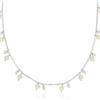 GioiaPura Collana da donna Collana con perle acqua di fiume 4mm e pallini 3mm pendenti in argento 925°/°° rodiato, lunghezza collana 40cm + 3cm di regolazione con chiusura moschettone. La referen