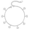 Belons Cavigliera da donna in argento Sterling 925 con margherita, cavigliera regolabile