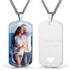 AAQ collana con foto personalizzata - Collana personalizzata con foto e testo per uomo e donna, Regalo donna uomo personalizzato per compleanno e Natale (Stampa UV - Argento)