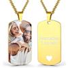 AAQ collana con foto personalizzata - Collana personalizzata con foto e testo per uomo e donna, Regalo donna uomo personalizzato per compleanno e Natale (Stampa UV - Oro)