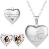 AAQ Collana con foto personalizzata per donna - collana apribile a cuore con nome e testo personalizzati, regalo per mamma e nonna per e Festa della Mamma (Argento)