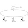 KristLand Argento Braccialetto per Donna con Farfalla 925 Argento Sterling Oro Bianco Applico Braccialetto a Incatenatati Regolabile con Pietre di Zirconia Splendenti per Signora Ragazza