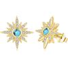 REDSUN Orecchini a forma di stella in oro con turchese per figlia, orecchini in argento 925, regalo per ragazze e donne, compleanno, Natale, San Valentino