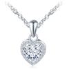 MICSAVI Collana con Zircon da Donna in Argento 925, Ciondolo Pietra a Taglio rotondi/a forma di cuore/a forma di fiore/ovali/a goccia/quadrati con Catena 45cm