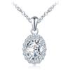 MICSAVI Collana con Zircon da Donna in Argento 925, Ciondolo Pietra a Taglio rotondi/a forma di cuore/a forma di fiore/ovali/a goccia/quadrati con Catena 45cm