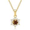 PAKORIO Collana fiocco di neve moissanite elegante e delicata donna, 0,5ct VVS1, Minimalista placcata oro 14K, Ipoallergenica, Catena 40-45cm, Anti-ossidazione(Marrone)