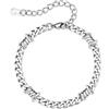 Bestyle Bracciale Uomo con Punte a Spina, Catena Spessa Argento con Spine, Larghezza 5MM Argento, Bracciali Acciaio Uomo Hip-Hop Stile Urbano Regalo per Lui