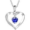 AAQ Collana personalizzata con nome - collana personalizzata cuore con pietra di nascita per donna, regalo compleanno mamma donna personalizzato (1 nome)