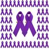 WANDIC Spille viola con nastro, 100 pezzi, in terilene, a coste, per sensibilizzazione sulla violenza domestica, in gros grain, per la sensibilizzazione sul cancro al pancreas e l'Alzheimer,