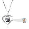 AAQ Collana con foto personalizzata - Collana con proiezione e foto all'interno, regalo donna personalizzato, ideale per Natale e anniversari (Stile-03)