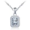 MICSAVI Collana con Zircon da Donna in Argento 925, Ciondolo Pietra a Taglio rotondi/a forma di cuore/a forma di fiore/ovali/a goccia/quadrati con Catena 45cm