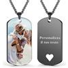 AAQ collana con foto personalizzata - Collana personalizzata con foto e testo per uomo e donna, Regalo donna uomo personalizzato per compleanno e Natale (Stampa UV - Nero)
