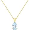 L'Atelier d'Azur Collana - Ciondolo in oro giallo topazio blu a goccia, da donna, Oro giallo Ottone, Topazio
