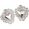 Gioielli Aurum Orecchini Sacro Cuore Ex Voto in Argento, Cuore con Filigrana Stile Vintage Religioso 1,8 cm, Orecchini Donna Eleganti, Gioiello Simbolico Idea Regalo