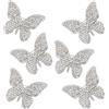 SUPERFINDINGS 6 pz Spilla A Farfalla In Argento Spilla A Farfalla con Strass In Lega Spilla A Forma di Animale In Metallo Spilla A Farfalla In Cristallo per La Festa Della Mamma di San Valentino
