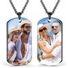 AAQ collana con foto personalizzata - Collana personalizzata con foto e testo per uomo e donna, Regalo donna uomo personalizzato per compleanno e Natale (Stampa UV - Nero - Foto su entrambi i lati)