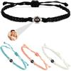 AAQ Bracciale con foto personalizzata - bracciale con proiezione e immagine incorporata, bracciale personalizzato unisex, regalo donna/mamma/moglie personalizzato (Catena intrecciata sottile)