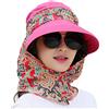 Ulalaza ToBe-U - Cappello da donna con visiera parasole rimovibile UPF+50, pieghevole, con visiera larga, protezione UV 02R ROSSO Taglia unica