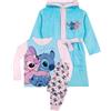Disney Vestaglia Stitch Bambina | Pigiama Bambina Invernale | Pigiamone E Vestaglia Bambina | Blu 6-7 Anni