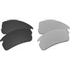 EZReplace Lenti di ricambio per occhiali da sole Oakley Flak 2.0 OO9295 (lenti polarizzate), Carbone + argento metallizzato, Taglia unica