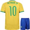 Kingdo Kit Calcio Brasile Neymar - Bambino e Adulto - Ragazzi - Divisa da Calcio - Regali per Il Calcio - Abbigliamento Sportivo - Taglia 104