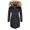 Navahoo, Lady Like, Cappotto invernale da donna con pelliccia sintetica rimovibile, 6 colori XS - XXL Blu S