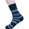 Hirsch Natur, Calzini a righe merino di peso medio, 100% lana (biologico), Bluenote, 36-37