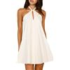 Coloquin Mini abito da donna senza maniche con scollo all'americana e schiena scoperta, abito prendisole Boho Beach Vacanze per uscire, Nero , L