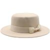 FQLGJMY Cappello Fedora in Feltro per Donna con Fiocco a Nastro Tesa Media Sommità Piatta Cappello Jazz per Signore per Feste Matrimonio Uso Quotidiano e Tutte Le Stagioni