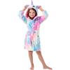YLLSOPHAN Accappatoio con cappuccio da bambina a forma di unicorno, vestaglia, camicia da notte in pile con cintura inclusa, lunghezza al ginocchio, 5-6 Years