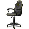 GXTrust 703BM Revvo Sedia Gaming con Licenza Batman per Bambini 4-12 Anni, Sedia da Gaming in Tessuto Regolabile in Altezza, Bracciolo Imbottito, Console di Gioco Supereroe Videogiochi, Nero