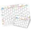 itenga Calendario annuale scolastico 2026/2027, formato DIN A2, da appendere, agenda annuale da agosto 2026 ad agosto 2027, piegato su carta A4, 170 g/m² (motivo Doodles)