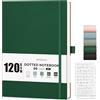 EMSHOI Quaderno B5 Taccuino Puntinato - Carta Spessa da 120 g/m², 19,5 x 25,5 cm, Quaderno a Puntini Grande per Bullet Journaling con 96 Pagine, Stensili per Diario, Copertina in Pelle Morbida, Tasca