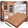 Leathario Cartella Portadocumenti A4 in Pelle PU Portablocchi Unisex per Ufficio Conferenza Cartellina Custodia Organizzatore con Quaderno regalo uomo e donna