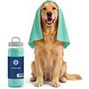 PETCLEAR Asciugamano in PVA ad asciugatura rapida per animali domestici, altamente assorbente, delicato sul pelo, con custodia inclusa, colore: verde