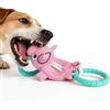 Pwvivjoi Tug of War, Giocattolo per cani in corda di cotone e gomma, giocattolo per cani, grande anello doppio, giocattolo interattivo per cani da masticare aggressivo, adatto anche per cani di taglia media e