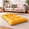 HAPPYRELAX - Cuscino per Cani Taglia Media in Policotone Fresco e Resistente Lavabile (80x55cm, h15cm) Cuccia Cane Interno Imbottita in Fiocco di Poliestere, Cuscino Cane Made in Italy (Giallo)