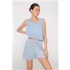 Tezenis Shorts In Tela Con Coulisse Donna Blu