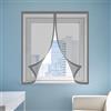 ZJUNLI Zanzariera Magnetica 160 x 170 cm Chiusura Automatica, con Nastro Adesivo Zanzariera Autoadesiva Finestre Chiuso Automaticamente Pieghevole per Corridoi Finestre Patio, Grigio