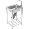 Hadwigger Lavello in Acciaio Inox Autoportante 50 x 40 x 82 cm Lavello e Set di Scarico -rubinetto, Lavello 1 Vasca lavandino da cucina indipendente per Cucina, Ristorazione, Giardino e Esterni