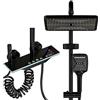 YJYAJIE Colonna Doccia con Miscelatore, Set Doccia Quadrato con Display a LED, Soffione Doccia Grande 31x20cm, Doccetta a 3 Funzioni, Getto Concentrato e Rubinetto per Vasca, Nera