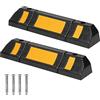 NAIZY Fermaruota 2 Pezzi Tappo di Parcheggio in Gomma - Limite di Parcheggio 60x12x10cm, Indicatore di Parcheggio con Bullone di Espansione, Staffa di Parcheggio (Tipo di Gomma)